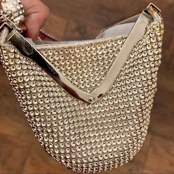 𝅺whiting & DAVIS silver mesh evening bag